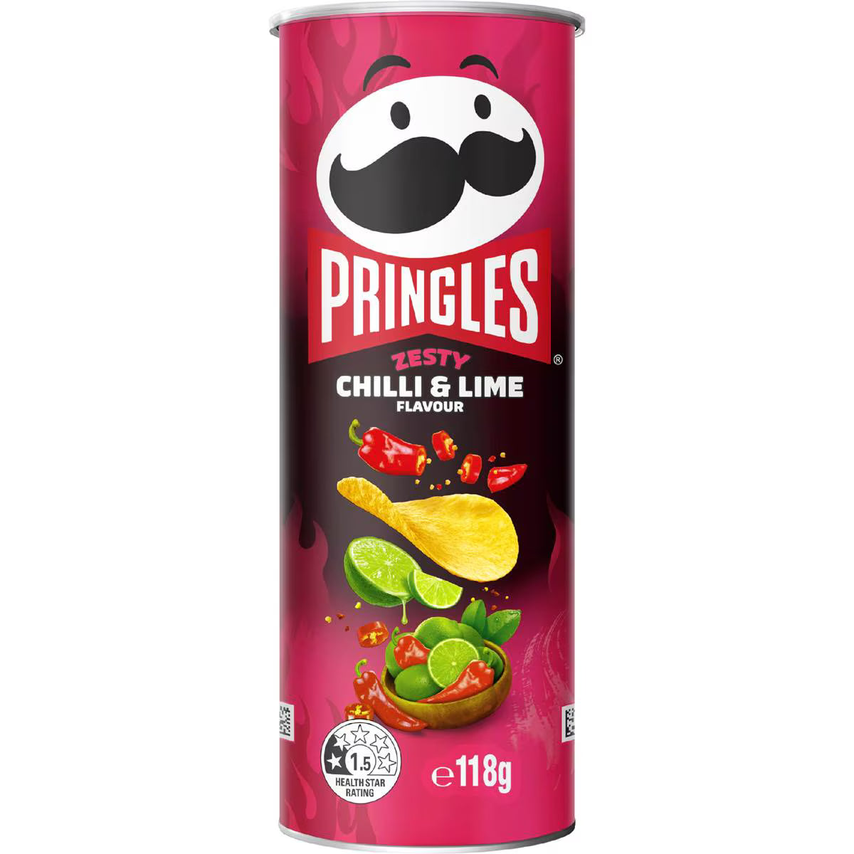 Zesty Chilli & Lime Flavour Stacked Potato Chips | 118g | Pringles | YG-112533-MC-976791