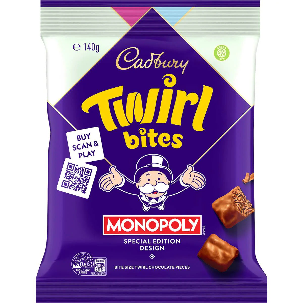 Twirl Milk Chocolate Bites Snack & Share Bag | 140g | Cadbury | YG-111794-MC-977568
