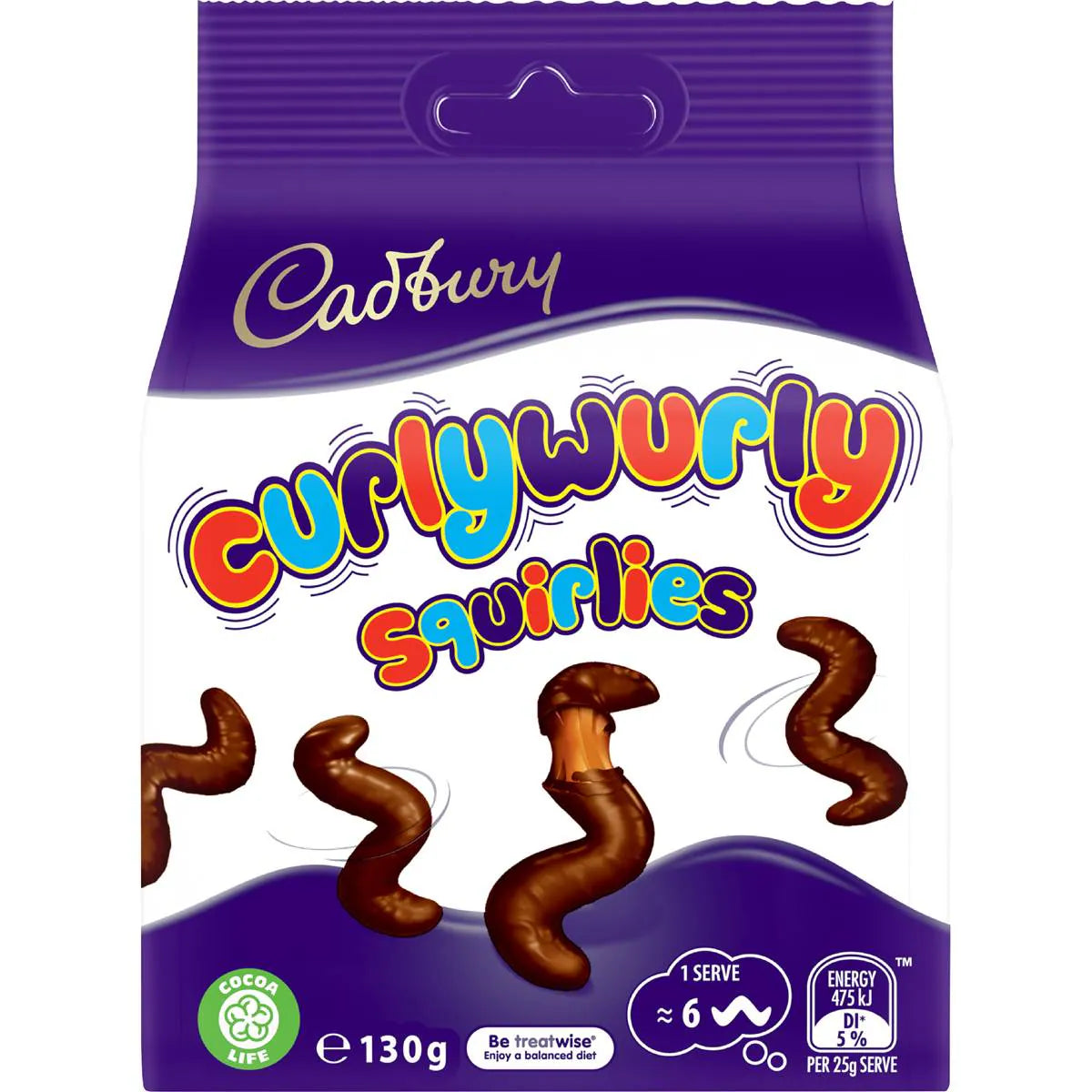 Curlywurly Squirlies Chocolate Snack & Share Bag | 130g | Cadbury | YG-111791-MC-977565