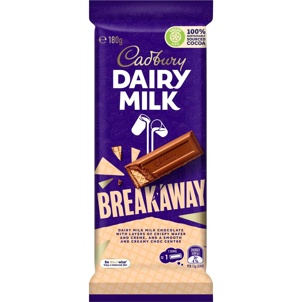 Dairy Milk Breakaway Chocolate Block | 180g | Cadbury | YG-111772-MC-977523