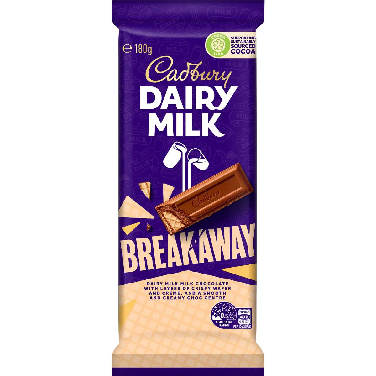 Dairy Milk Breakaway Chocolate Block | 180g | Cadbury | YG-111772-MC-151627