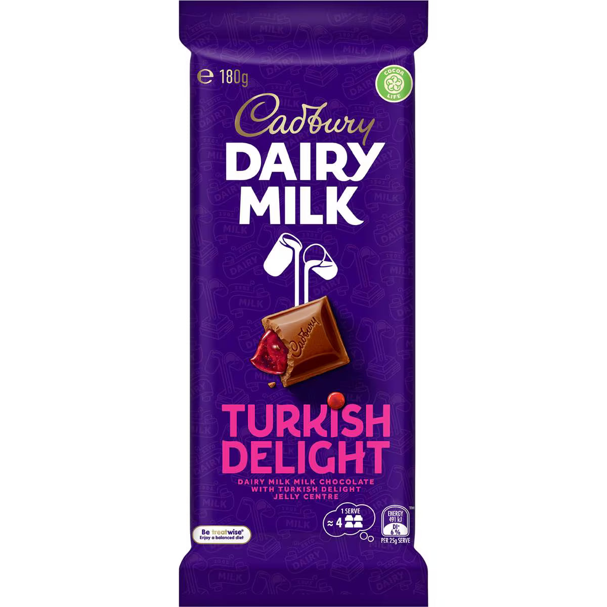 Dairy Milk Turkish Delight Chocolate Block | 180g | Cadbury | YG-111781-MC-977535