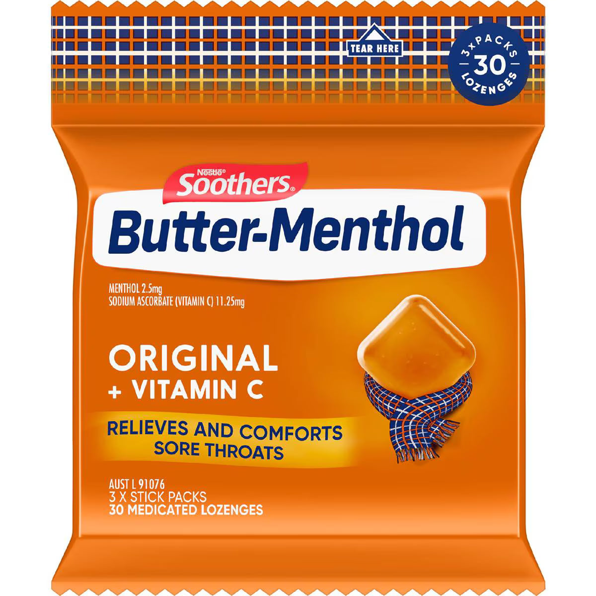 Soothers Butter Menthol Throat Lozenge | 3 Pack | Nestle | YG-111636-MC-976922