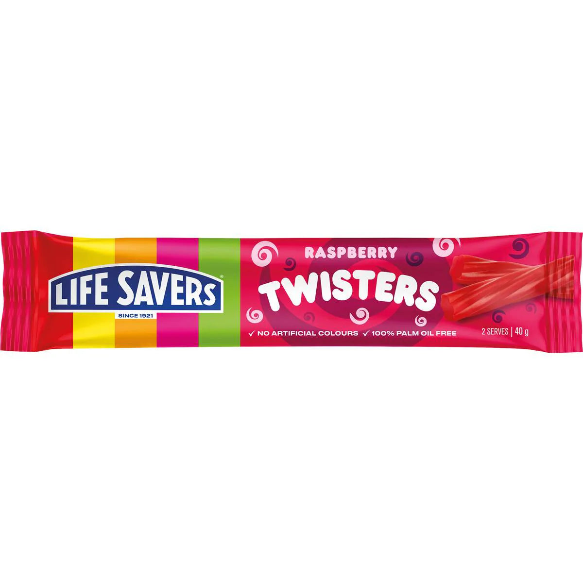 Raspberry Twisters | 40g | Life Savers | YG-111641-MC-976940