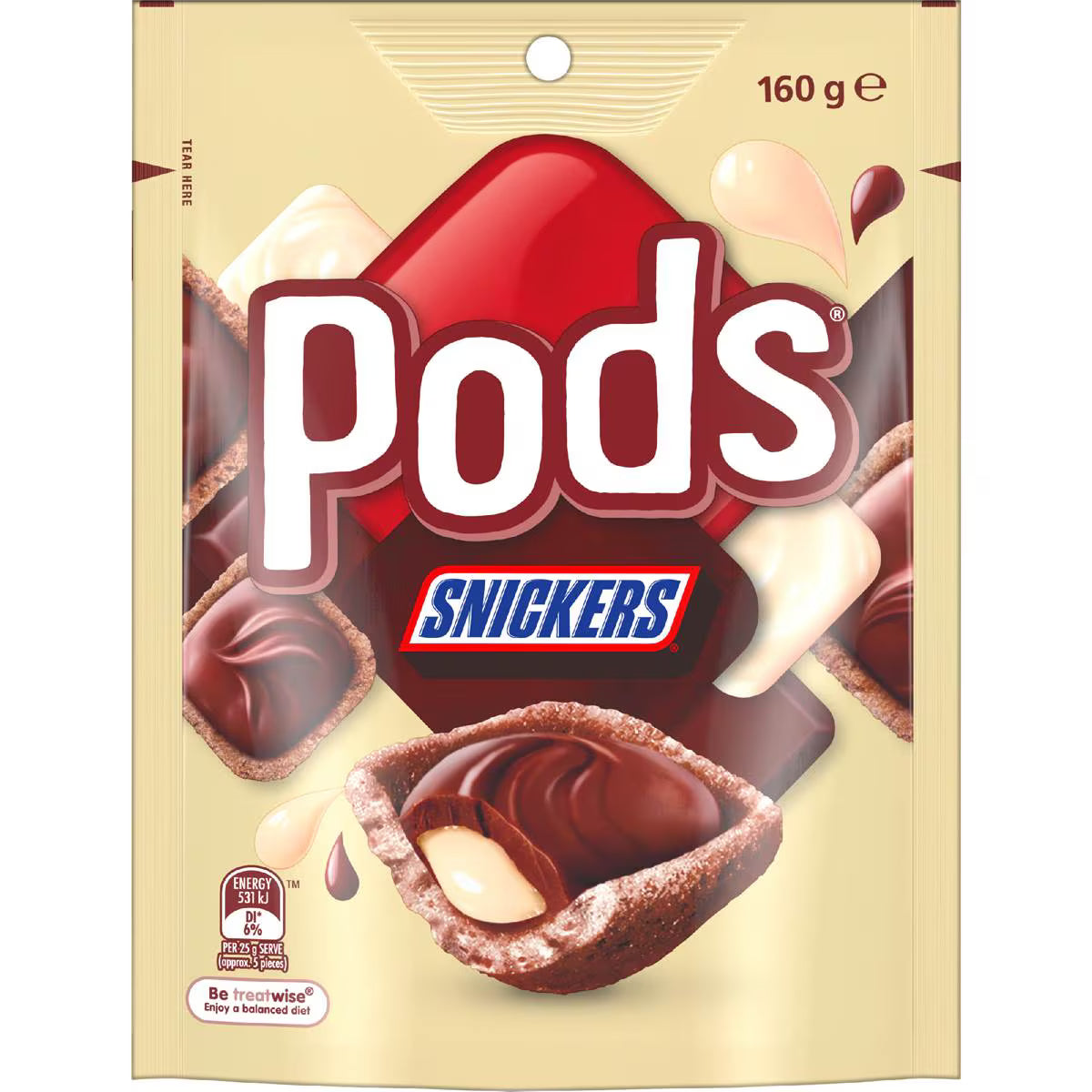 Snickers Chocolate Snack & Share Party Bag | 160g | Pods | YG-111767-MC-977490