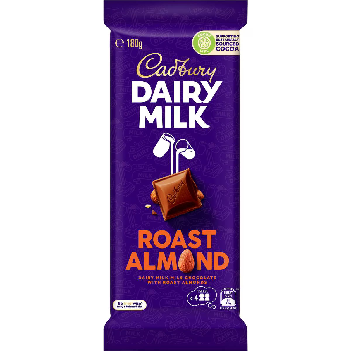 Dairy Milk Roast Almond Chocolate Block | 180g | Cadbury | YG-112655-MC-977521