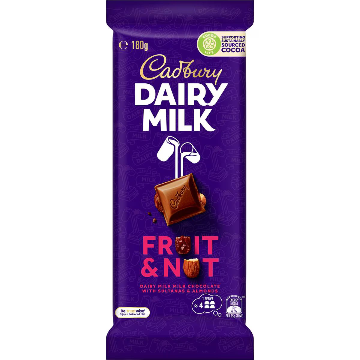 Dairy Milk Fruit & Nut Chocolate Block | 180g | Cadbury | YG-111778-MC-977530
