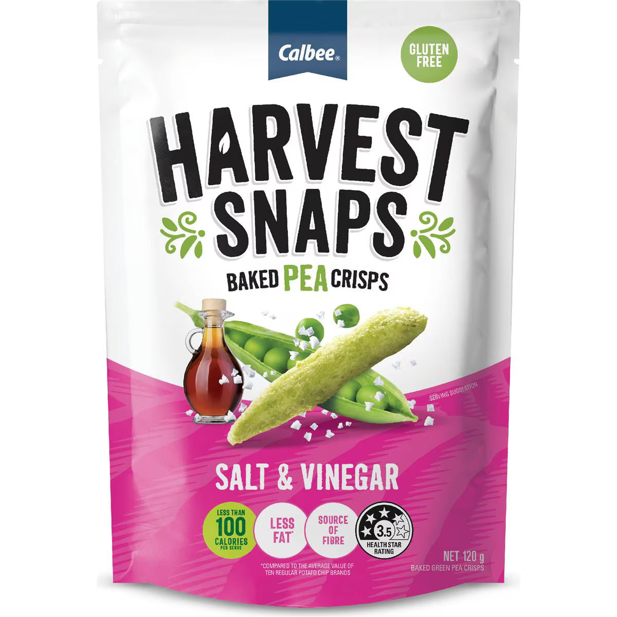 Baked Pea Crisps Salt & Vinegar | 120g | Harvest Snaps | YG-111575-MC-976668