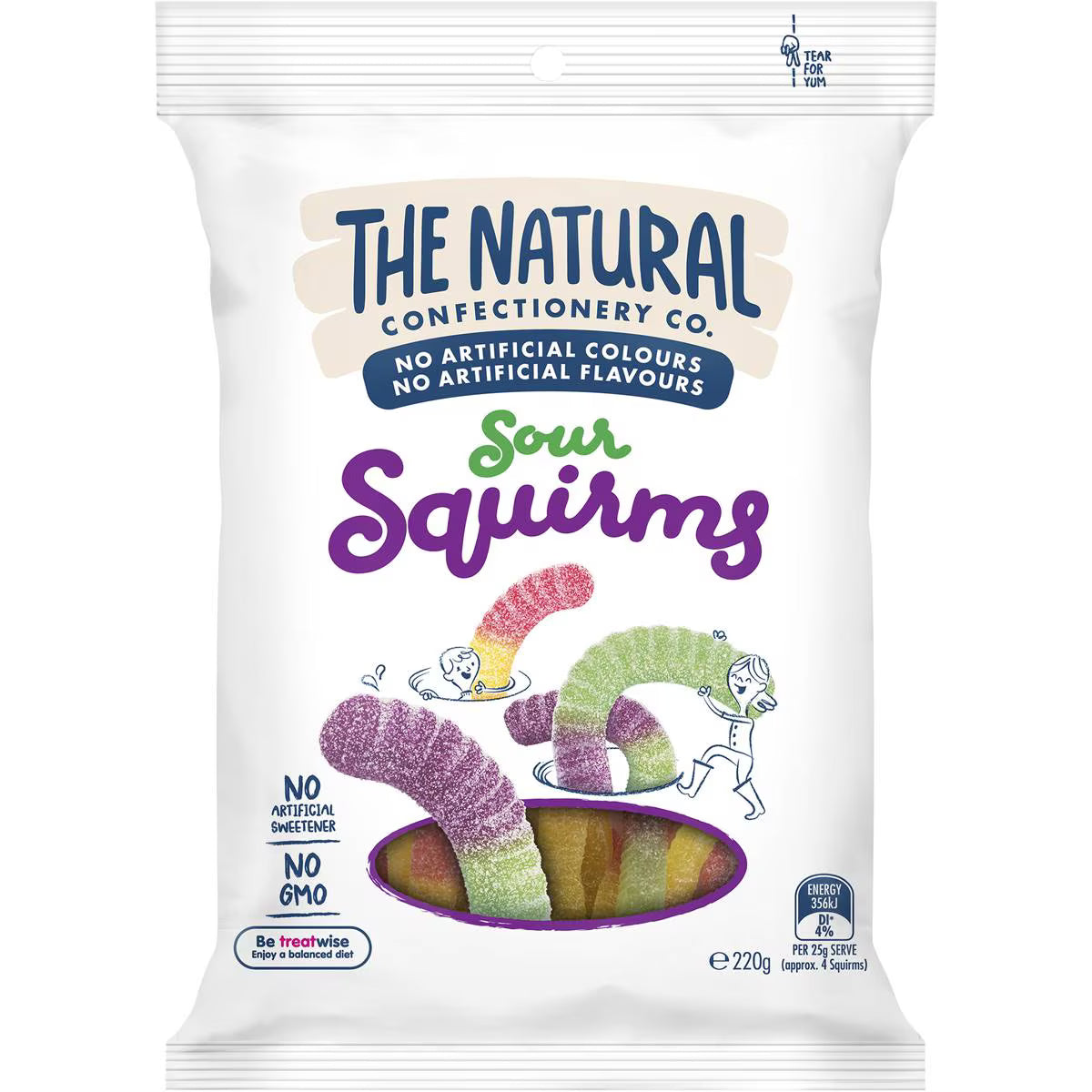 Sour Squirms Lollies | 220g | The Natural Confectionery Co. | YG-111672-MC-977066