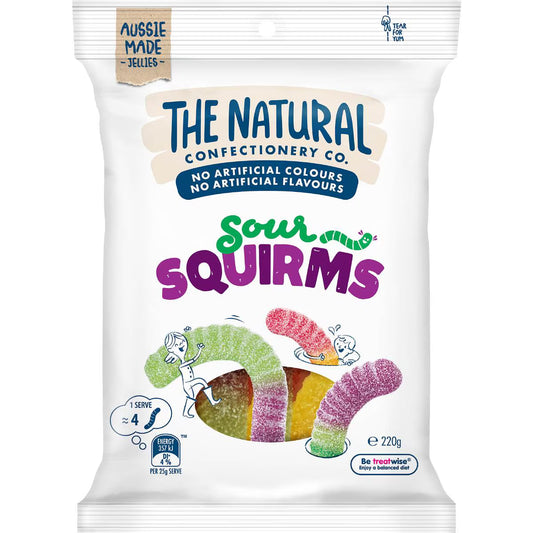 Sour Squirms Lollies | 220g | The Natural Confectionery Co. | YG-111672-MC-977066