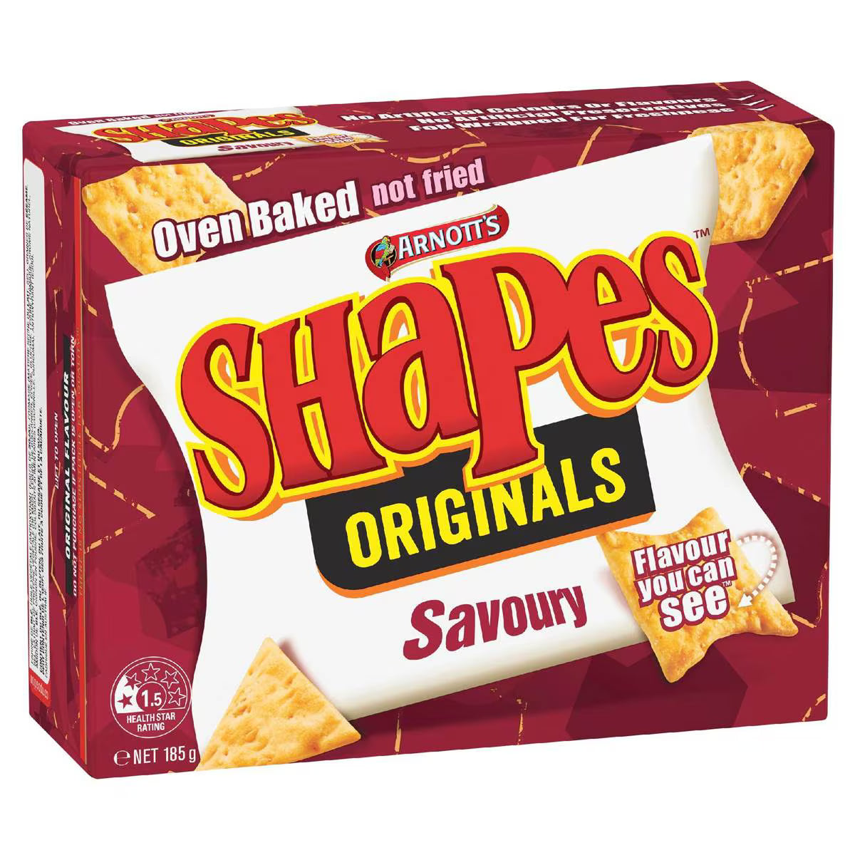 Shapes Savoury Cracker Biscuits | 185g | Arnott's | YG-007086-MC-977405