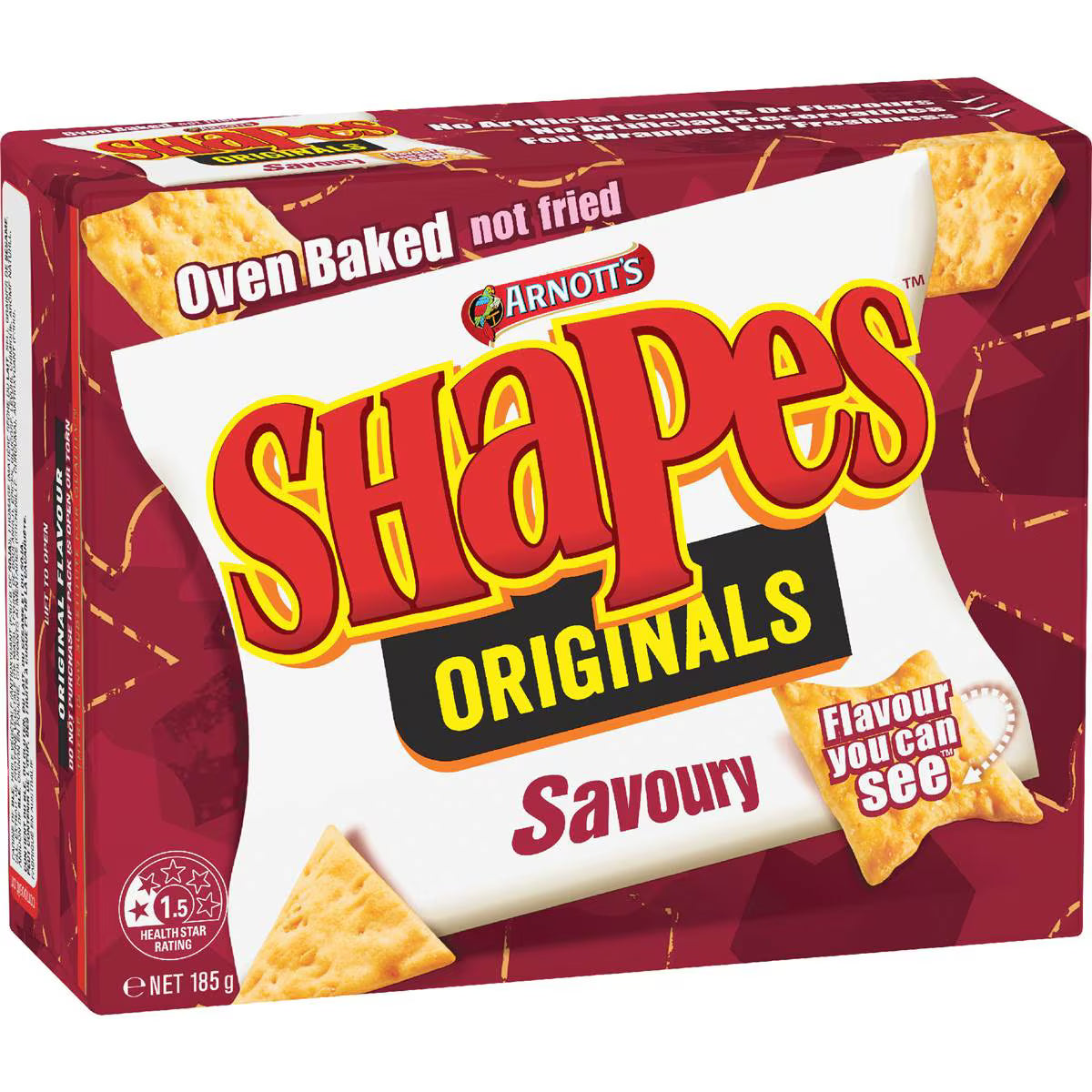 Shapes Savoury Cracker Biscuits | 185g | Arnott's | YG-007086-MC-151745