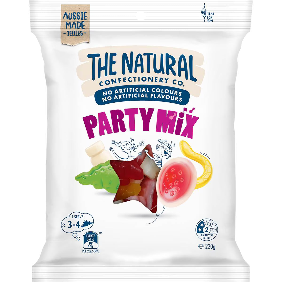 Party Mix Lollies | 220g | The Natural Confectionery Co. | YG-111666-MC-977031