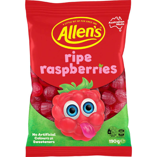 Ripe Raspberries Lollies Bag | 190g | Allen's | YG-112577-MC-976978