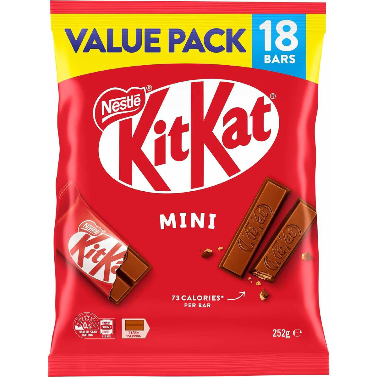 Milk Chocolate Mini Bars Share Pack | 252g 18 Pack | Kitkat | YG-112673-MC-977573