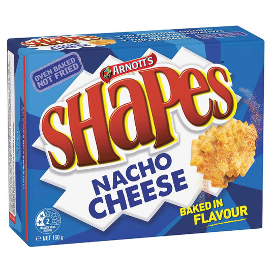 Shapes Nacho Cheese Cracker Biscuits | 160g | Arnott's | YG-007166-MC-977394