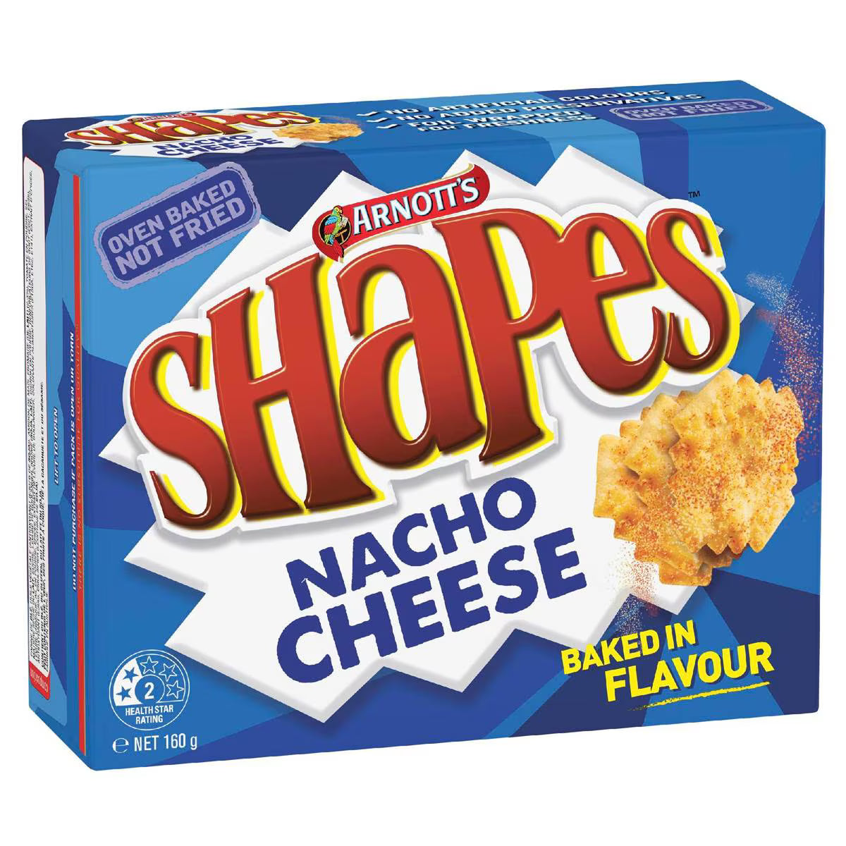 Shapes Nacho Cheese Cracker Biscuits | 160g | Arnott's | YG-007166-MC-977394