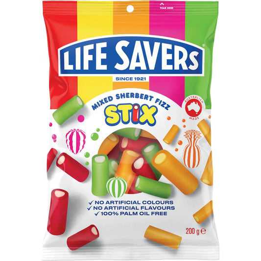 Mixed Sherbert Fizz Stix | 200g | Life Savers | YG-112602-MC-977106