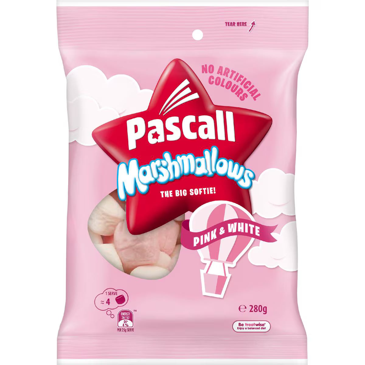 Marshmallows Pink & White White Lollies | 280g | Pascall | YG-111651-MC-976968