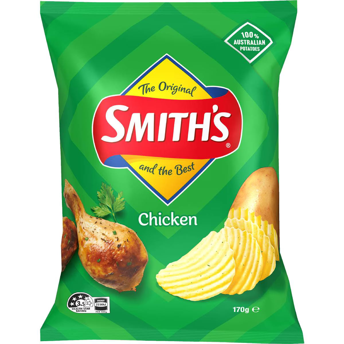 Crinkle Cut Potato Chips Chicken | 170g | Smith's | YG-111607-MC-976805