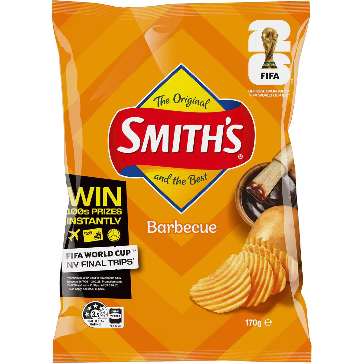 Crinkle Cut Potato Chips Barbecue | 170g | Smith's | YG-112537-MC-976803