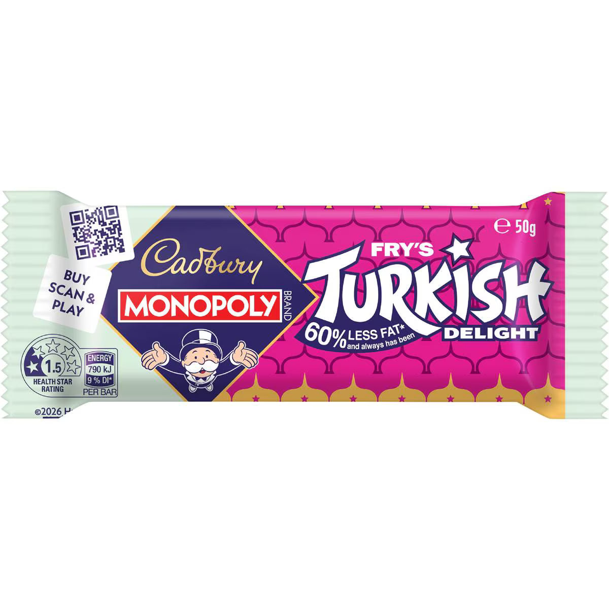 Fry's Turkish Delight Milk Chocolate Bar | 50g | Cadbury | YG-112692-MC-977634