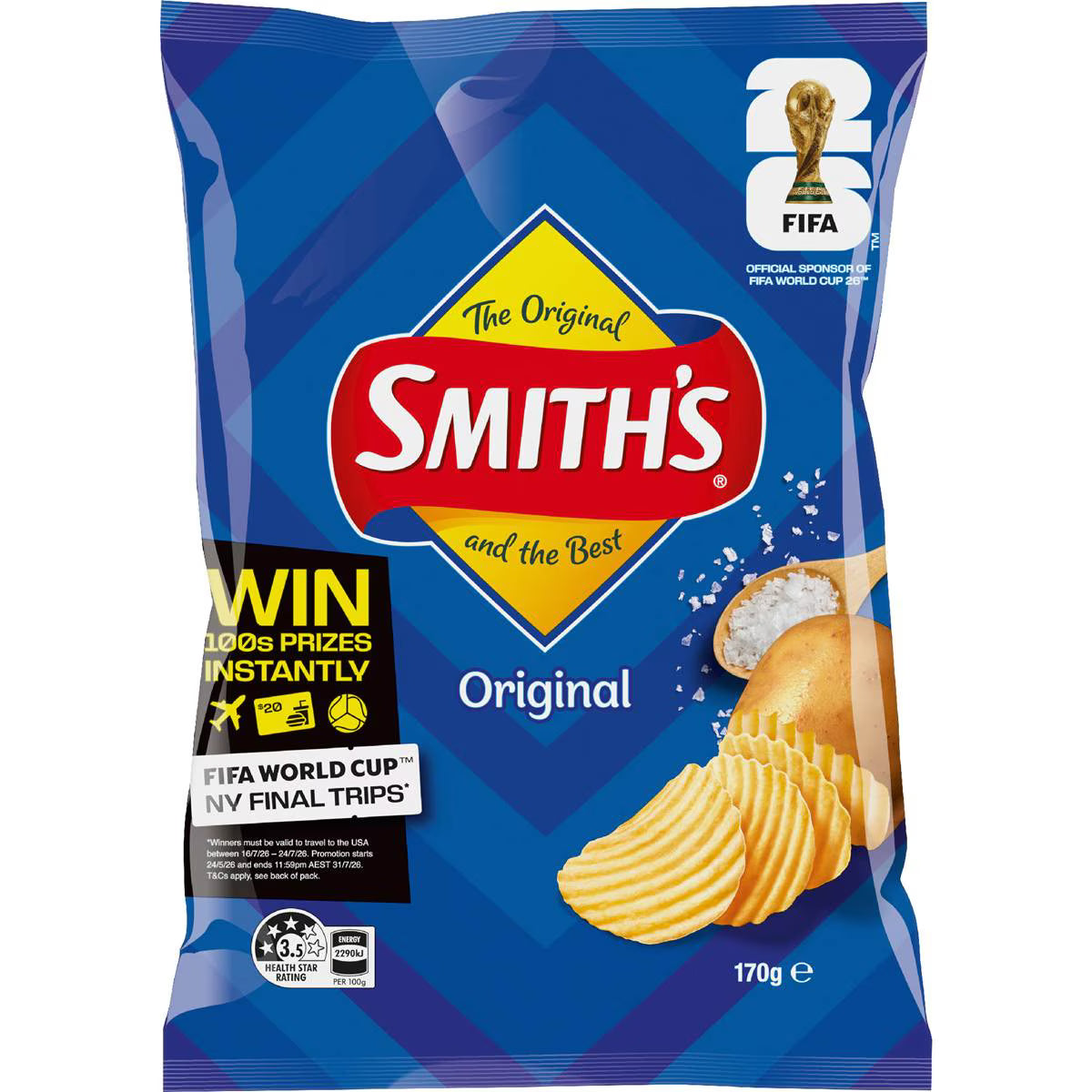 Crinkle Cut Potato Chips Original | 170g | Smith's | YG-111606-MC-976800