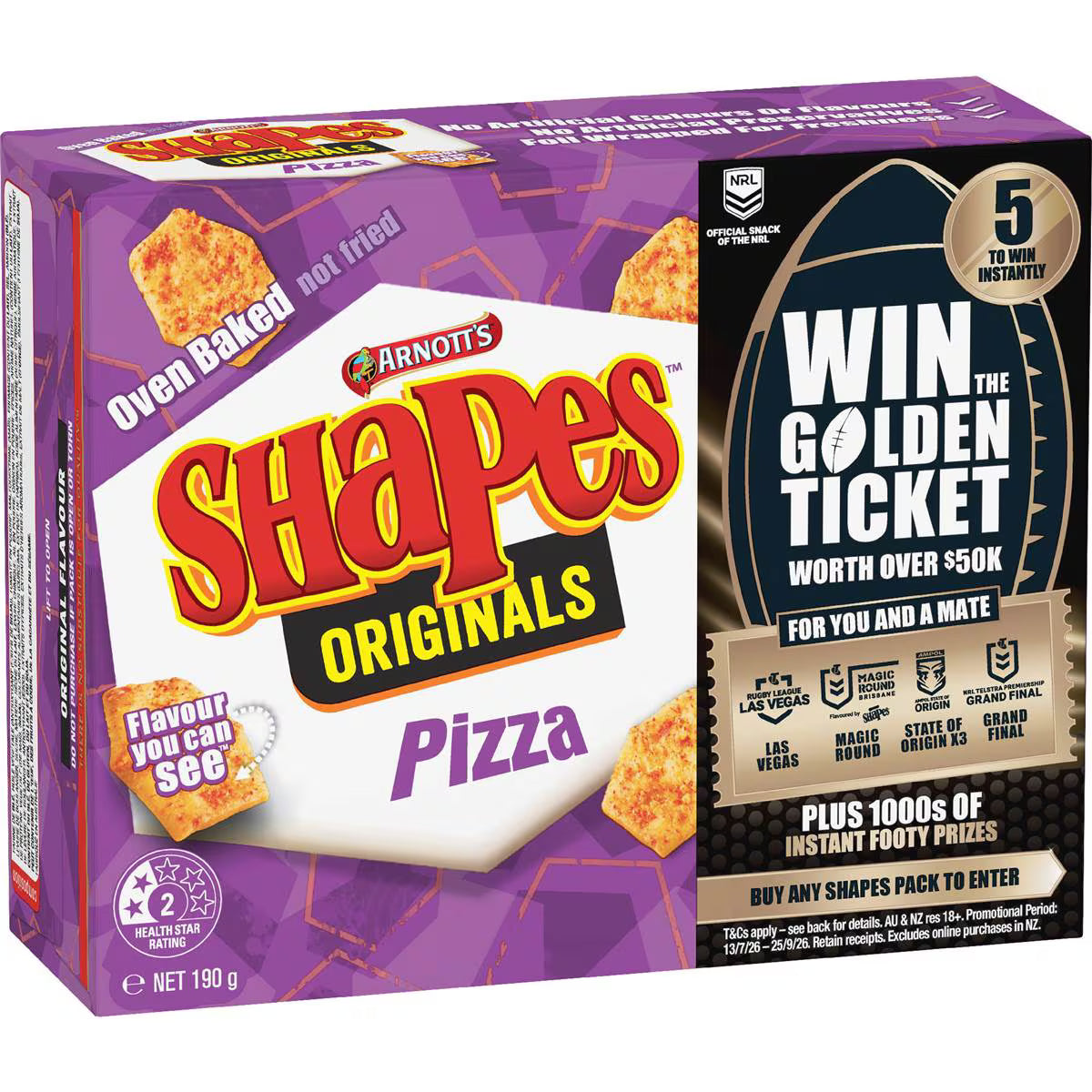 Shapes Pizza Cracker Biscuits | 190g | Arnott's | YG-111729-MC-977403