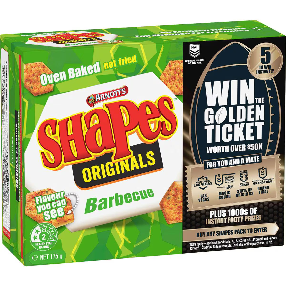 Shapes Barbecue Cracker Biscuits | 175g | Arnott's | YG-112627-MC-977400
