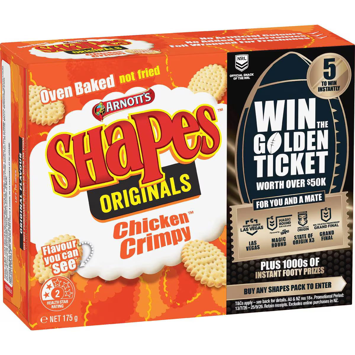 Shapes Chicken Crimpy Cracker Biscuits | 175g | Arnott's | YG-007223-MC-977404