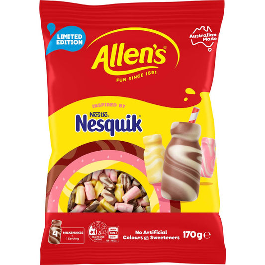 Nesquik Milkshakes Lollies Bag Strawberry & Banana | 170g | Allen's | YG-111653-MC-976976