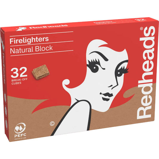 Firelighters Natural Block | 32 Pack | Redheads | YG-111990-MC-978166
