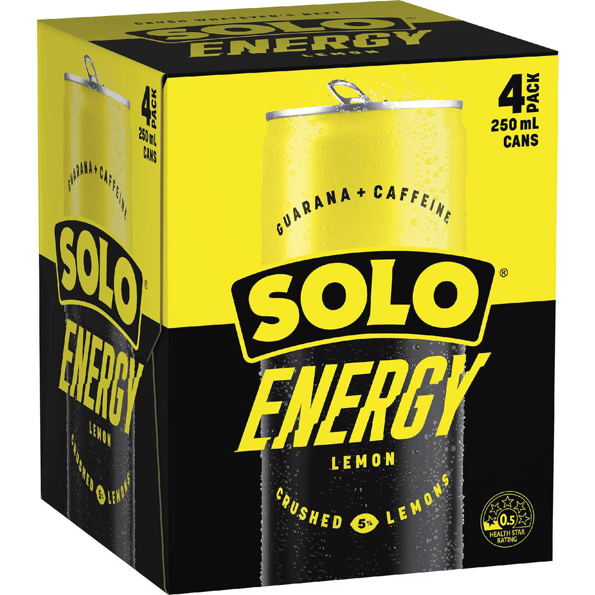 Energy Drink Lemon Cans Multipack | 250ml x 4 Pack | Solo | YG-111456-MC-975453
