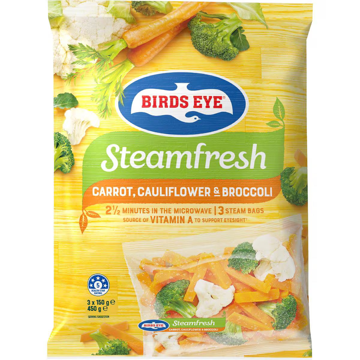 Steamfresh Carrot Cauliflower & Broccoli | 450g | Birds Eye | YG-006783-WW-953264