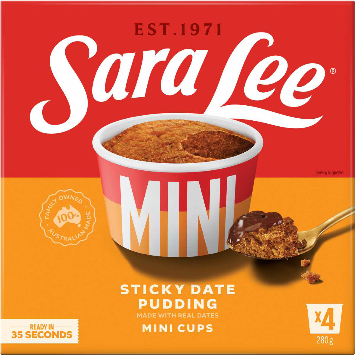 Mini Cups Sticky Date Pudding | 4 Pack | Sara Lee | YG-112267-MC-980376
