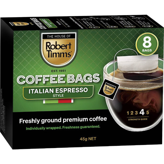 Italian Espresso Coffee Bags | 8 Pack | Robert Timms | YG-010305-MC-977904