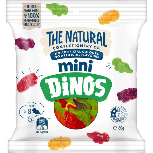 Mini Dino Lollies | 80g | The Natural Confectionery Co. | YG-111665-MC-977028