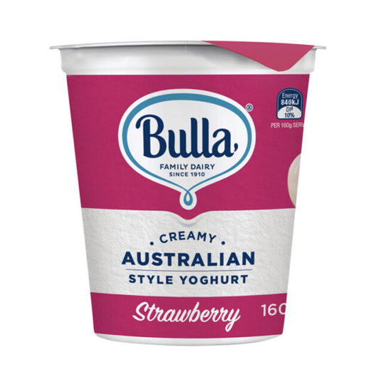 Bulla Yoghurt Australian Style Strawberry 160gm
