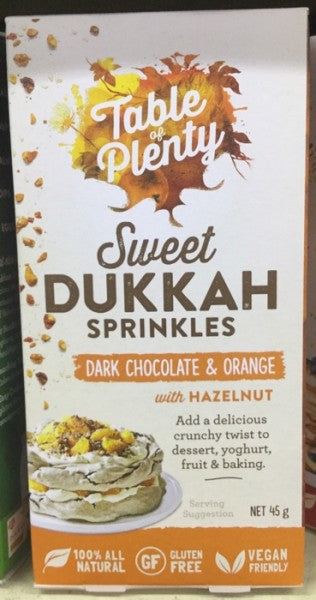 Sweet Dukkah Sprinkles Dark Chocolate & Orange With Hazelnut