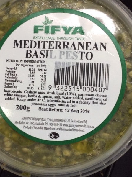 Mediterranean Basil Pesto