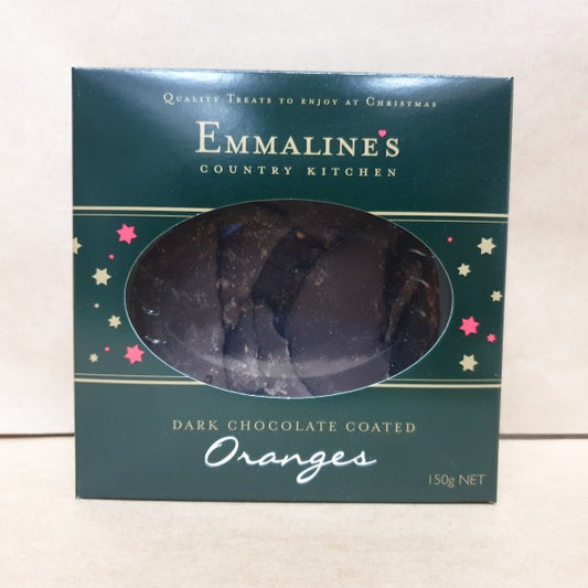 Dark chocolate coated oranges