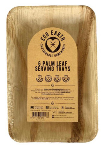 Eco Earth Serving Tray 9x6 Inc 6pk