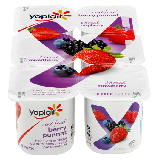 Yoplait Berry Punnet Yoghurt Multipack ( 6 X 160g )