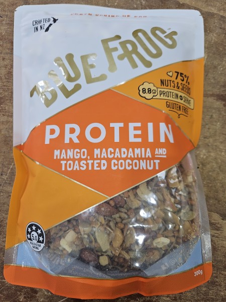 Protein mango macadamia granola