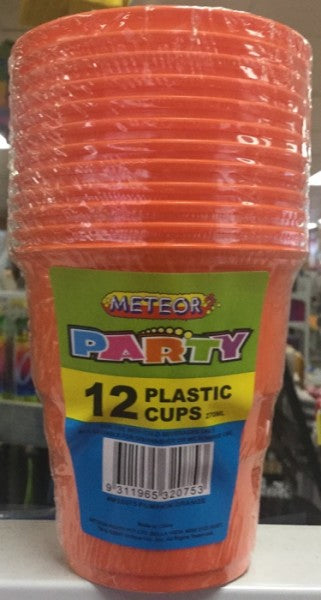 Plastic Cups Pumpkin Orange 270ml