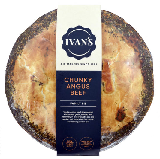 Chunky Angus beef family pie