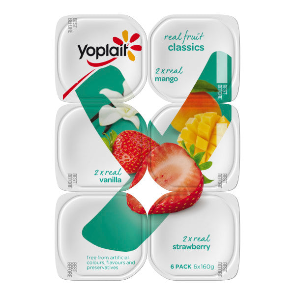 Yoplait Classics (Strawberry  Mango  Vanilla) Yoghurt Multipack 