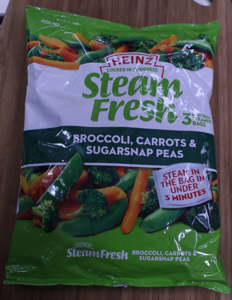 Heinz Steam Fresh Frozen Broccoli  Carrots & Sugar Snap Peas
