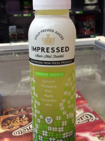 Cold Pressed Summer Greens Spinach Pineapple Kale Apple Cucumber Mint Juice