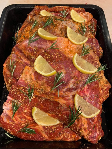 Boneless Butterflied Lamb Shoulder in Lemon & Oregano Marinade